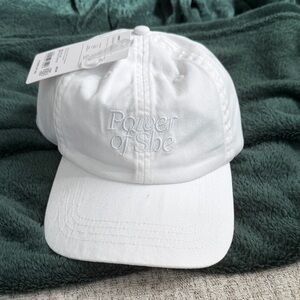 Athleta White “Power of She” hat